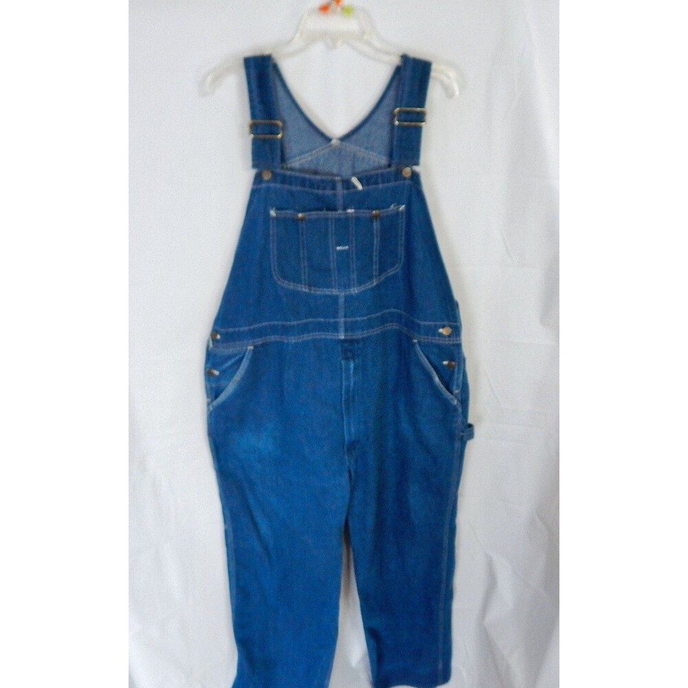 Sears Roebucks Wear Tuff Men Denim Carpenter Bib Jean Overalls 44x30 USA Made